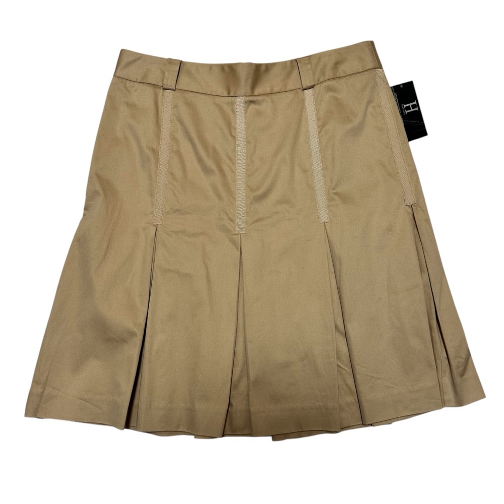 H Hilfiger NWT Tan A-Line Skirt With Pleats SZ 10